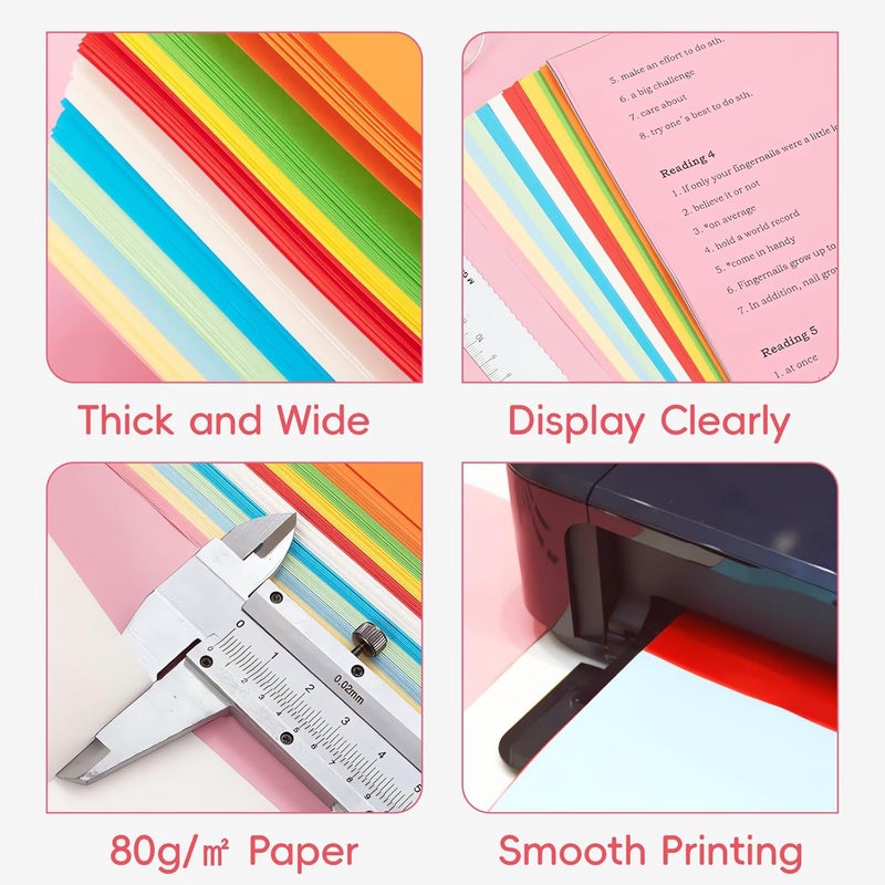 MG 100 Sheets Colored Copy Printing Paper 10 Assorted Colors, 8.3 X 11.7 in Construction Paper for Card Making Scrapbooking School Office DIY Craft - Image 5